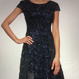 Alex Evenings Navy cocktail dress.